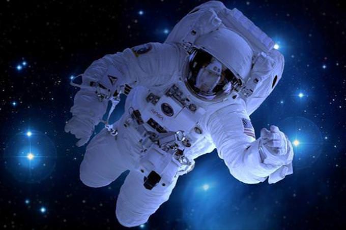 Astronaut floating in space