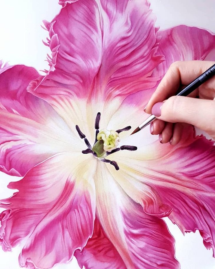 Watercolor Blossoms: A Delicate Painting  The Wall Artistry –