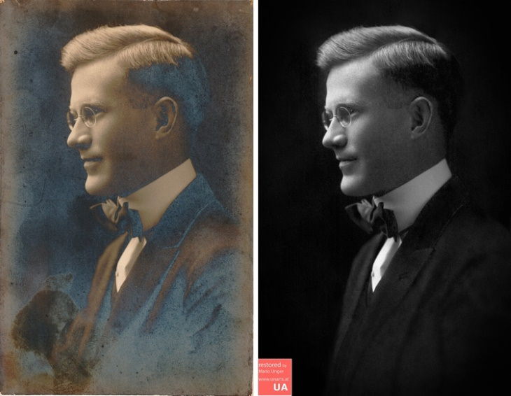 Mario Unger photo restoration Arthur Morgan Chase, ca 1916
