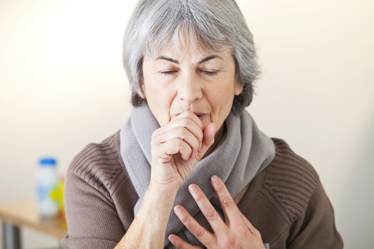 Legionella in Toilet coughing woman