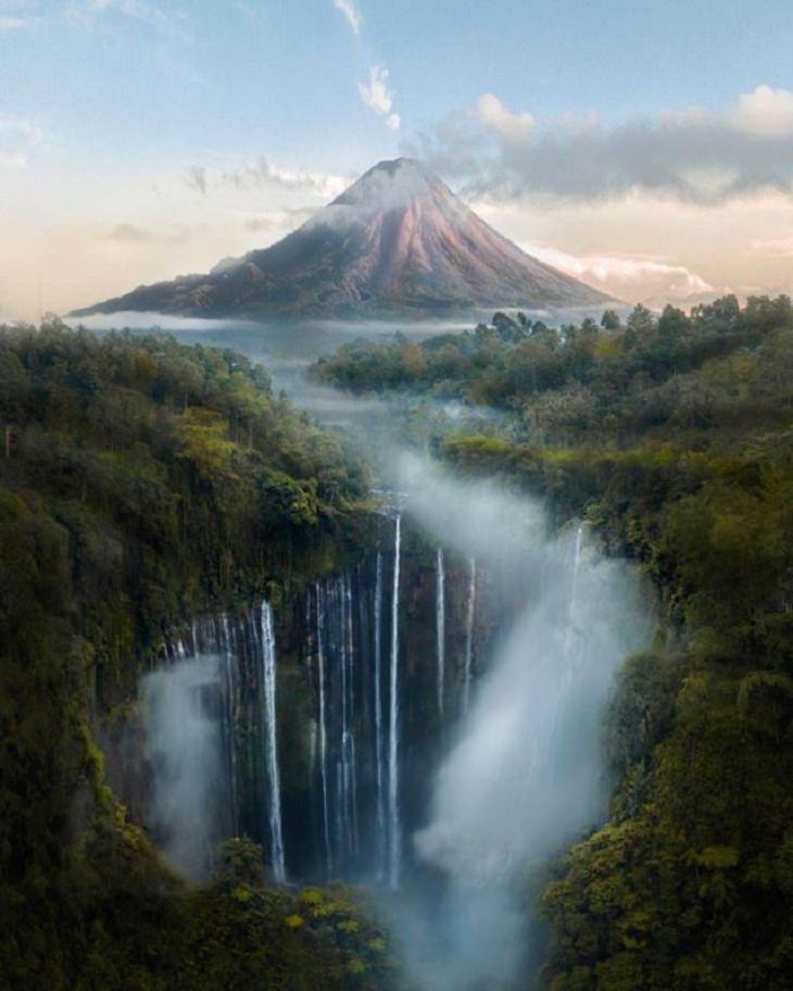 Nature Pics,Indonesia, volcano, waterfalls