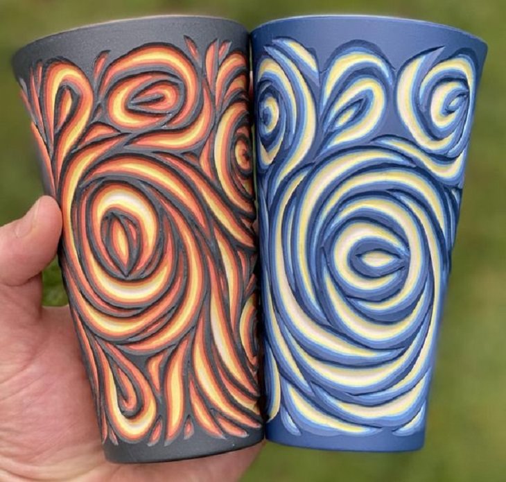 DIY Creations hand-carved porcelain glasses