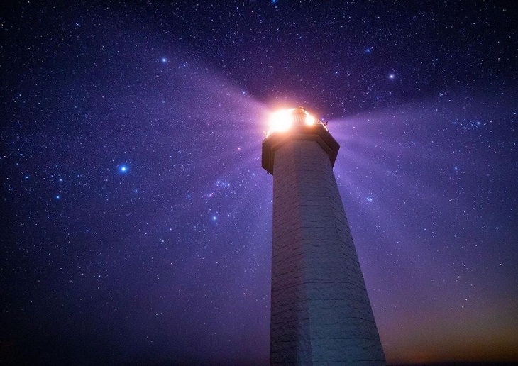 Night Sky, lighthouse