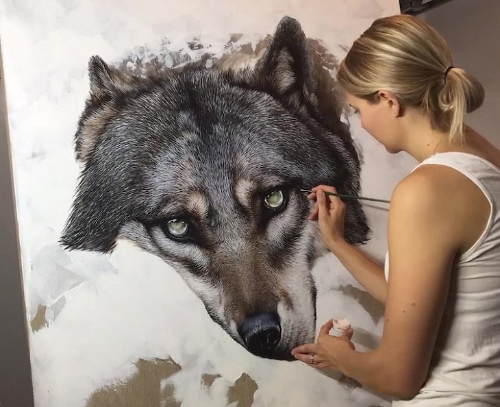 Wildlife Paintings, wolf 