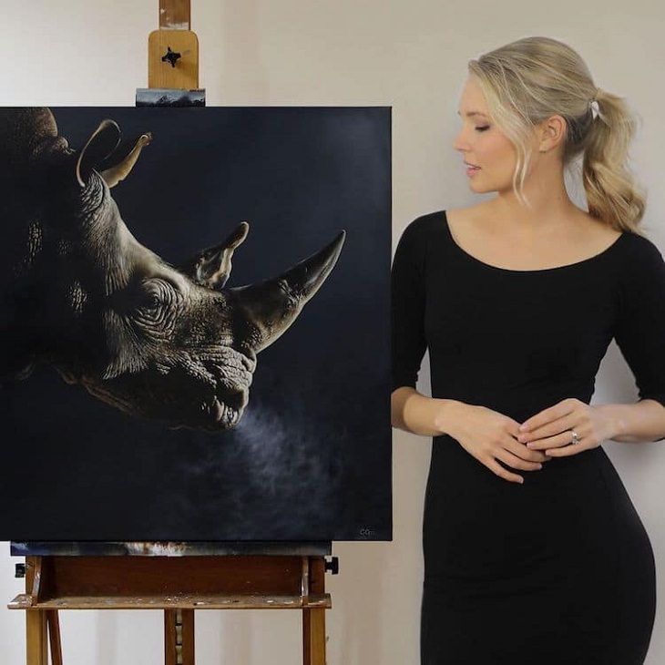 Wildlife Paintings,black rhinoceros