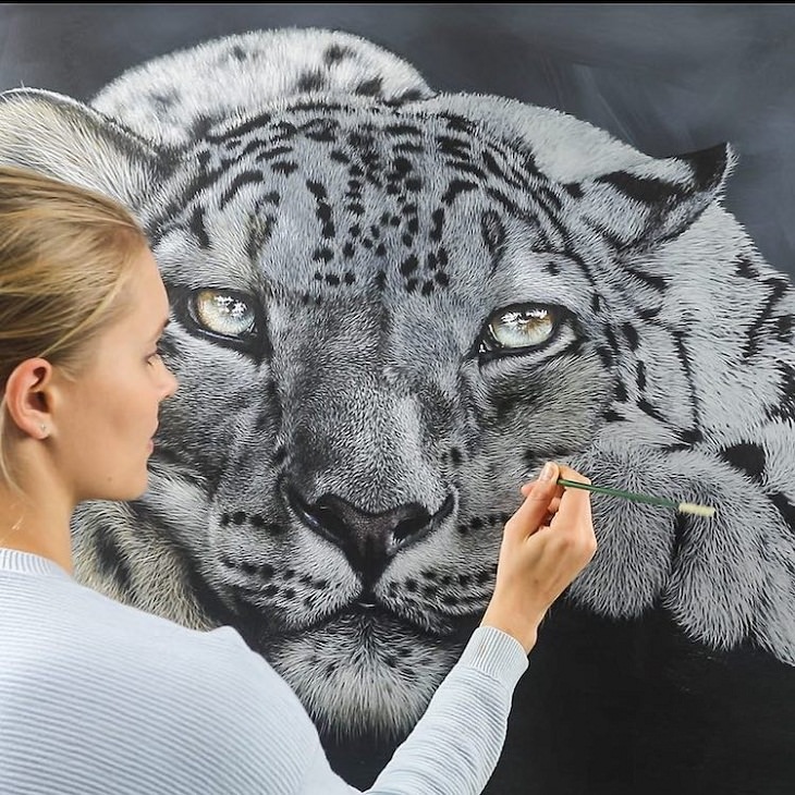 Wildlife Paintings, snow leopard