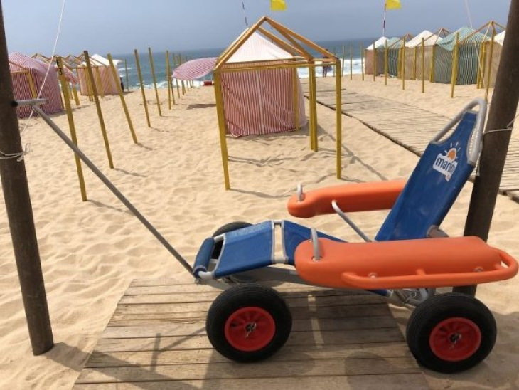 Genius Innovations for People With Disabilities This special chair at the beach in Santa Cruz, Portugal, allows the disabled enter the sea