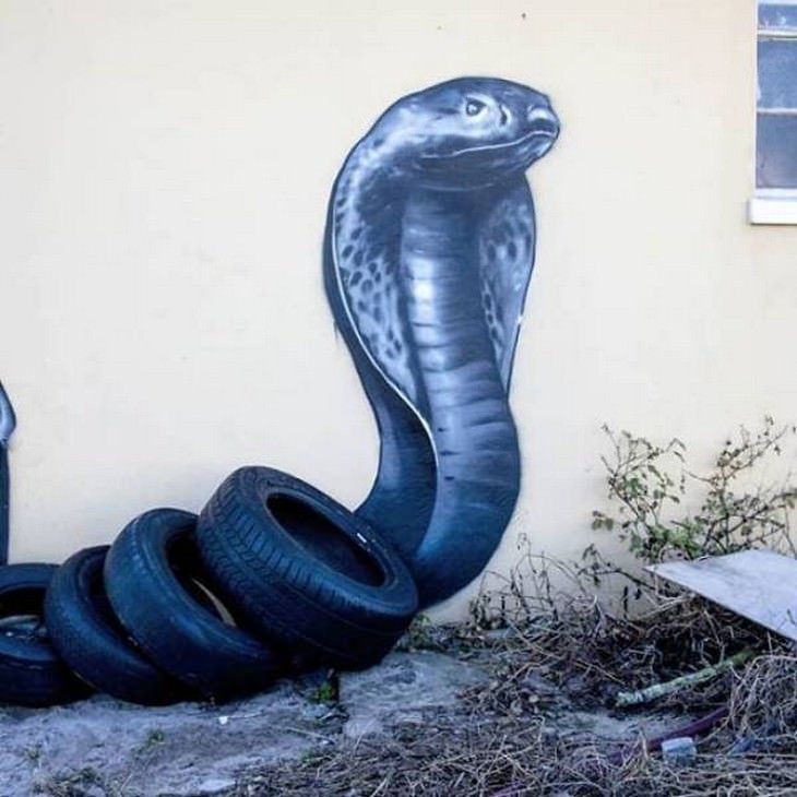 Graffiti Artist Uses Surroundings Brilliantly