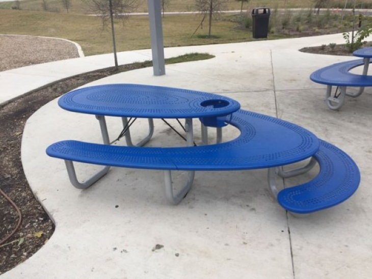 Genius Innovations for People With Disabilities This neat picnic table offers seating for adults, kids, and a high chair