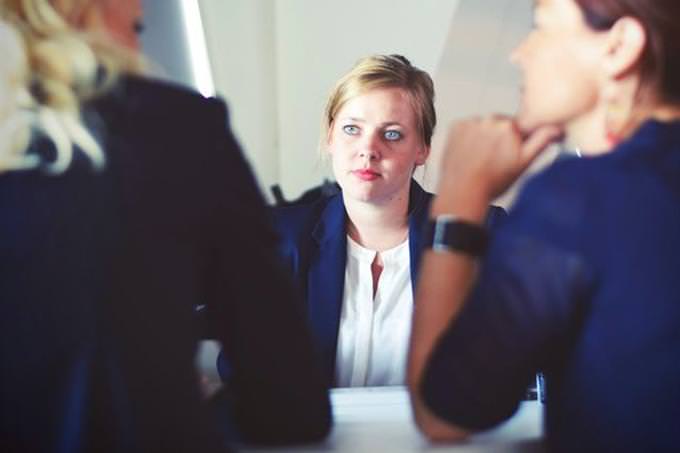 girl taking job interview