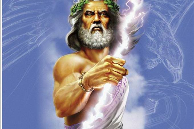 Zeus with lightning
