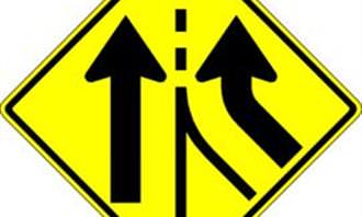 traffic merge sign