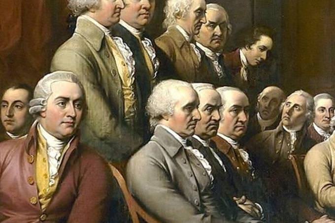 old painting of US politicians