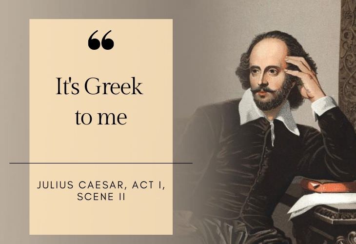 common phrases coined by Shakespeare It's Greek to me
