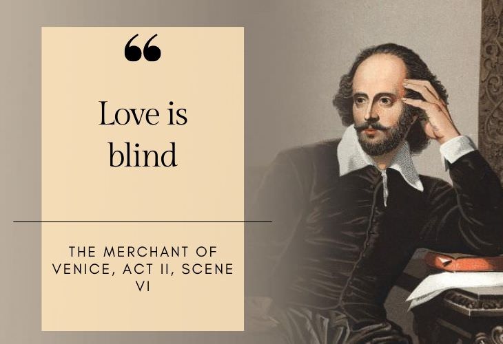 common phrases coined by Shakespeare Love is blind