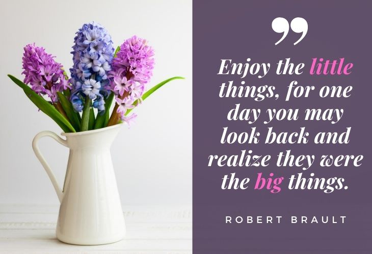 Gratitude Quotes “Enjoy the little things, for one day you may look back and realize they were the big things.”  -Robert Brault