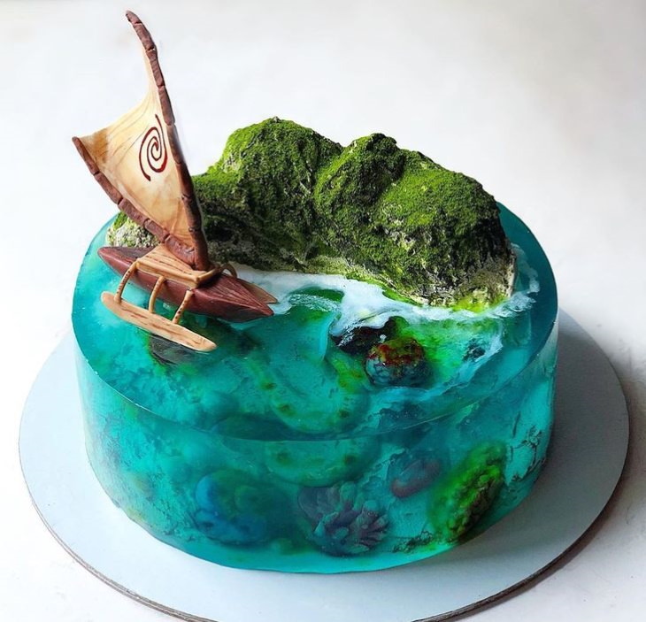 Paradise Island Cakes brown boat