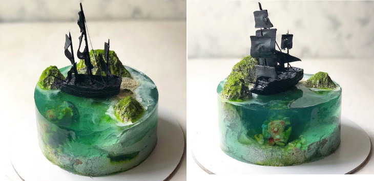 Paradise Island Cakes black pirate ship