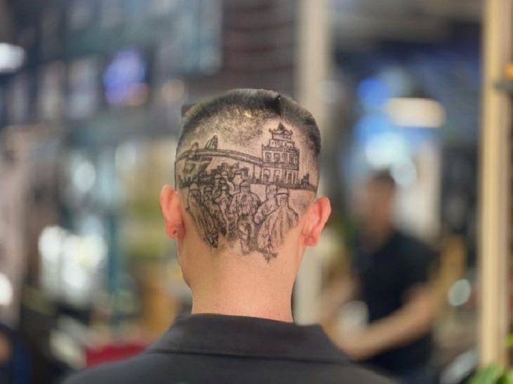 Artistic hair cuts with portraits and landscapes by Vietnamese hair stylist Truong Xuan Tuan