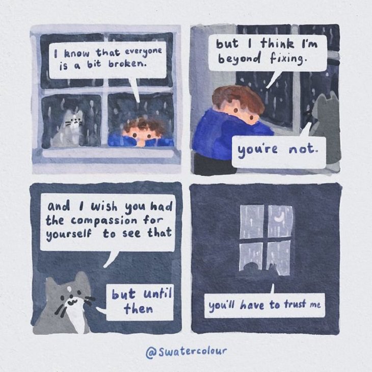 Comics About Cat Giving Mental Health Advice