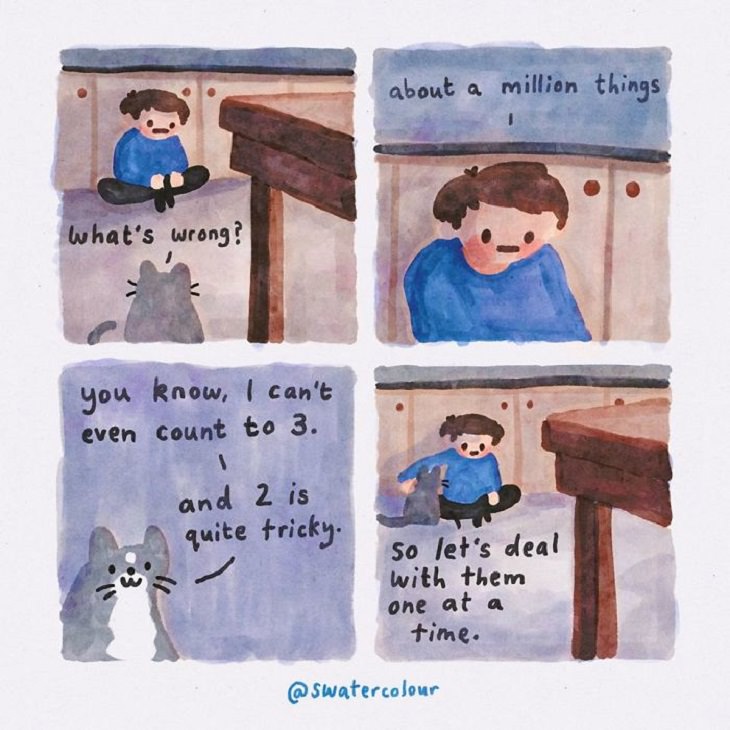 Comics About Cat Giving Mental Health Advice