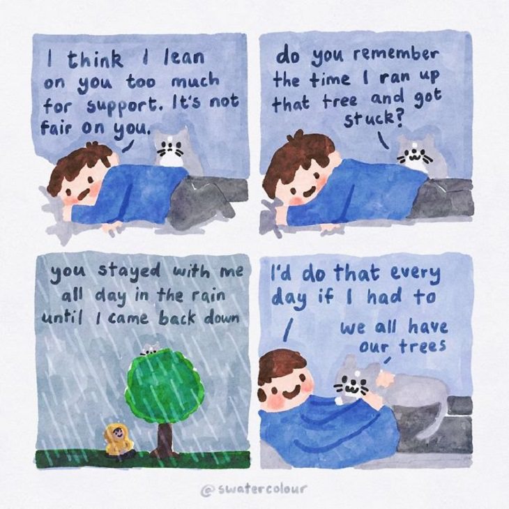 Comics About Cat Giving Mental Health Advice