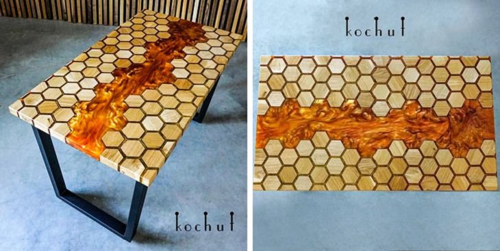 Furniture Designs, honeycomb table 