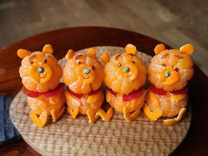 Etoni Mama's cute food art orange winnie the pooh