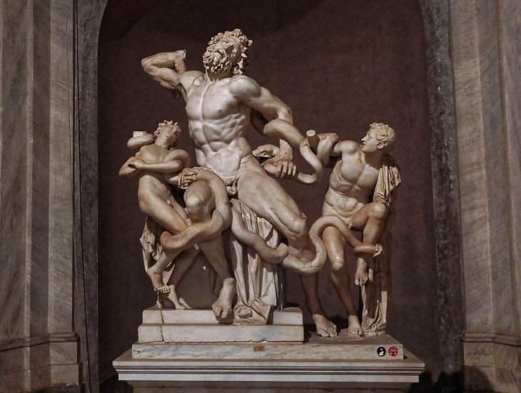 World-Famous Sculptures Laocoon and His Sons (c. 323 BC – 31 AD)