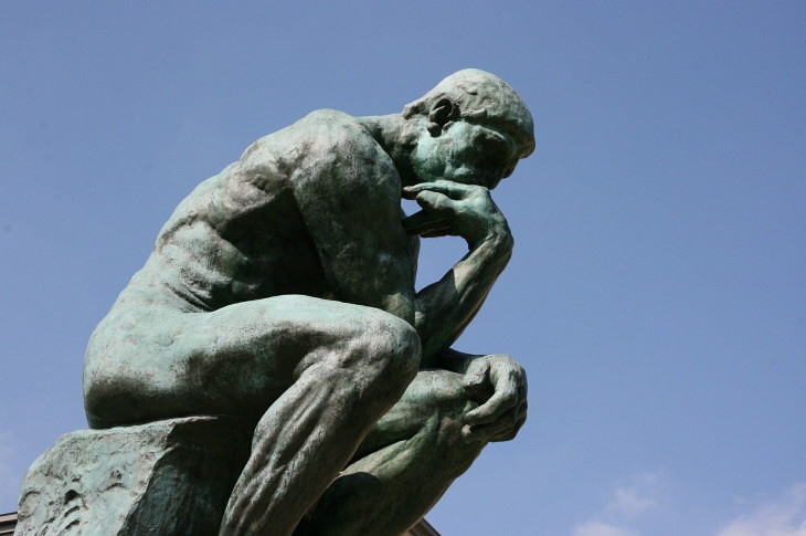 World-Famous Sculptures The Thinker by Rodin (designed in 1880, cast in 1904)