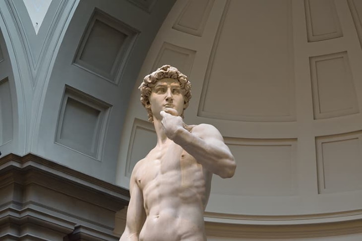 World-Famous Sculptures David by Michelangelo (1501-1504)