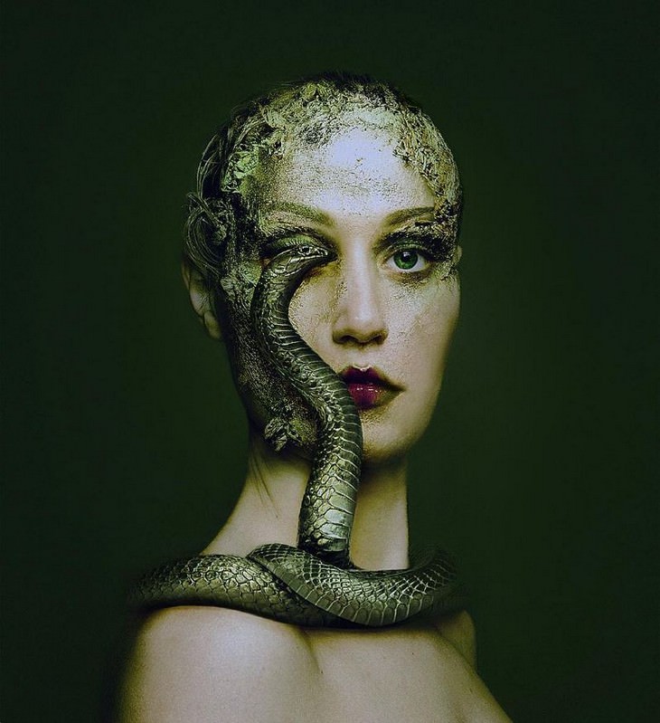 Digital Artist Combines Faces of People & Animals snake