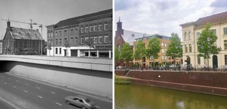 ‘Then And Now’ Pics, Utrecht, Netherlands, canal