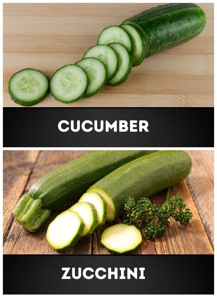 Food Pairs That Commonly Confuse Us, Cucumber vs. zucchini