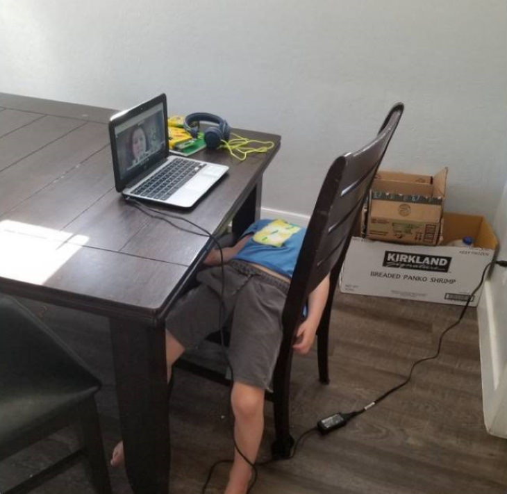 Kids’ E-Learning Fails lying on a chair