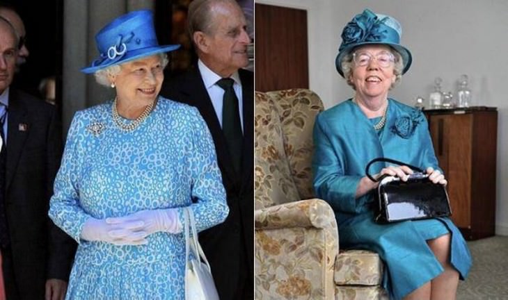 2. La reina Isabel II ha tenido el mismo doble de cuerpo durante 30 años. Antes de que la monarca aparezca en los grandes eventos, Ella Slack camina, se pone de pie y se sienta en todos lados para asegurarse de que todo esté perfectamente organizado.