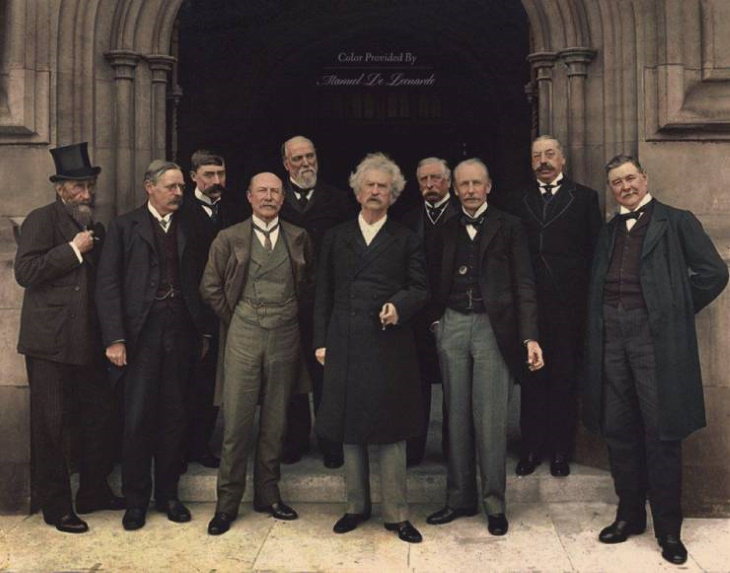 Vintage Photos Mark Twain's visit to British Parliament in London (July 1907)