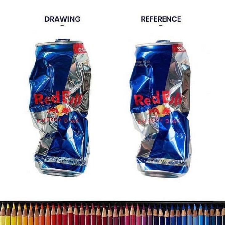 12. Cuando el dibujo se ve mejor que el objeto real ... (dibujo a la derecha y objeto real a la izquierda)