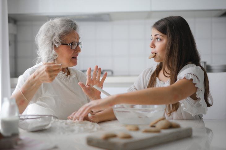 Study About Seniors Getting Younger older woman and young woman in the kitchen