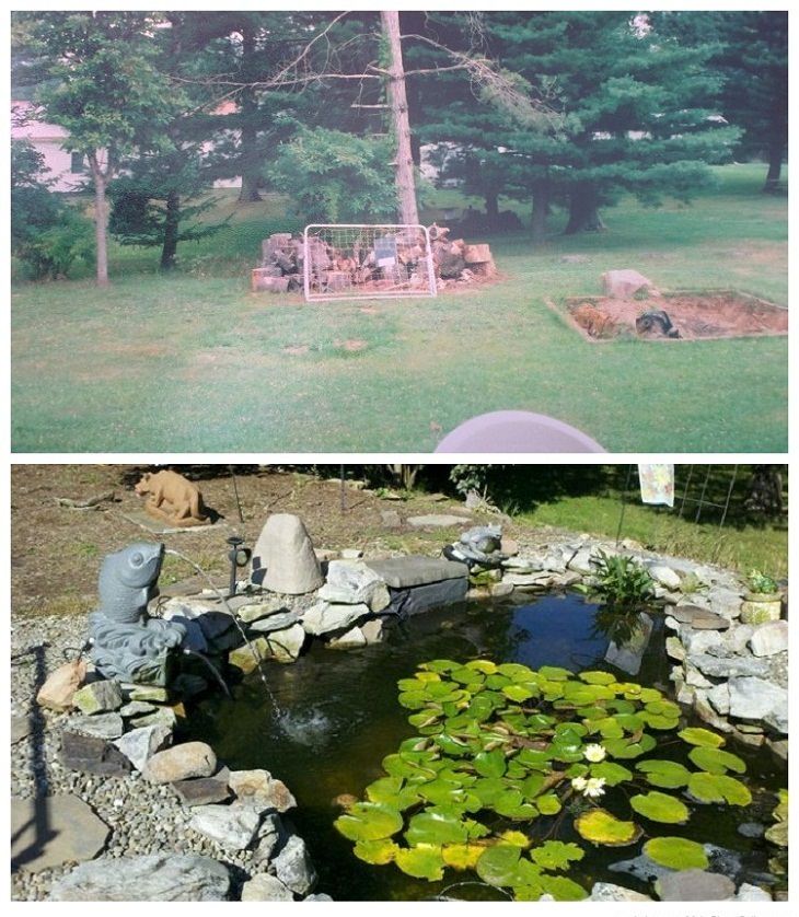 Backyard Renovations pond.