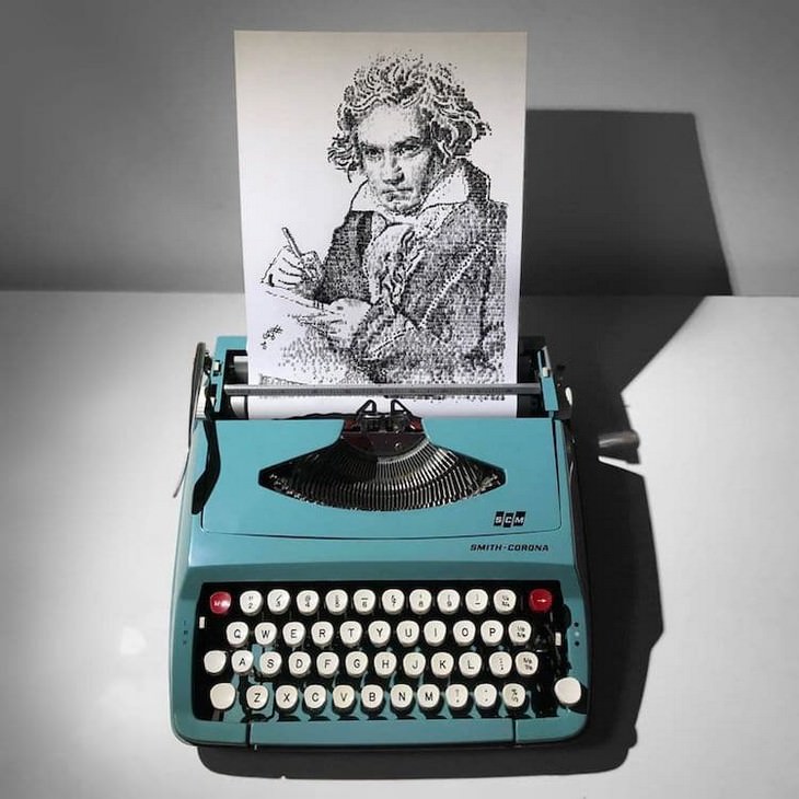 Striking Art Created Using a Typewriter