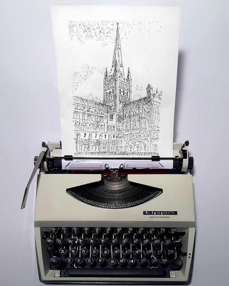 Striking Art Created Using a Typewriter