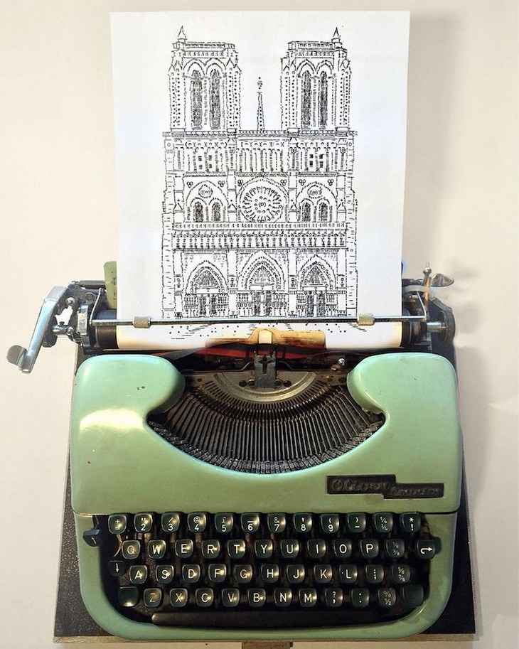 Striking Art Created Using a Typewriter notredame
