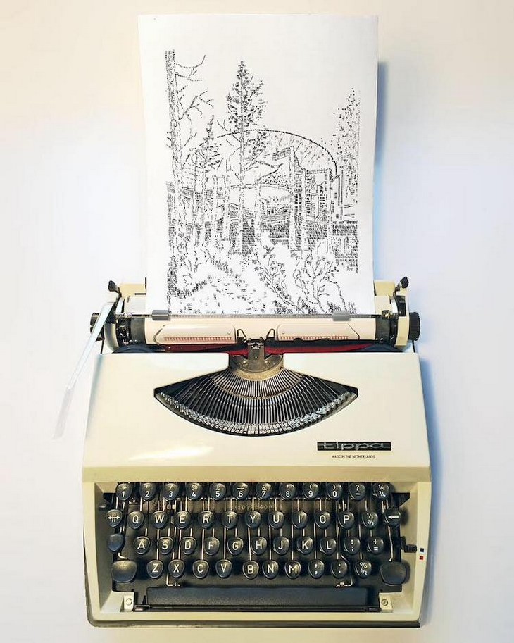 Striking Art Created Using a Typewriter