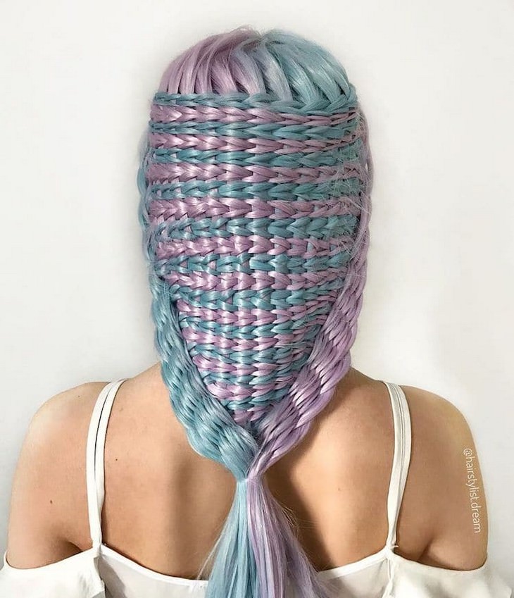 Intricate hairstyles and braids by teenage artist