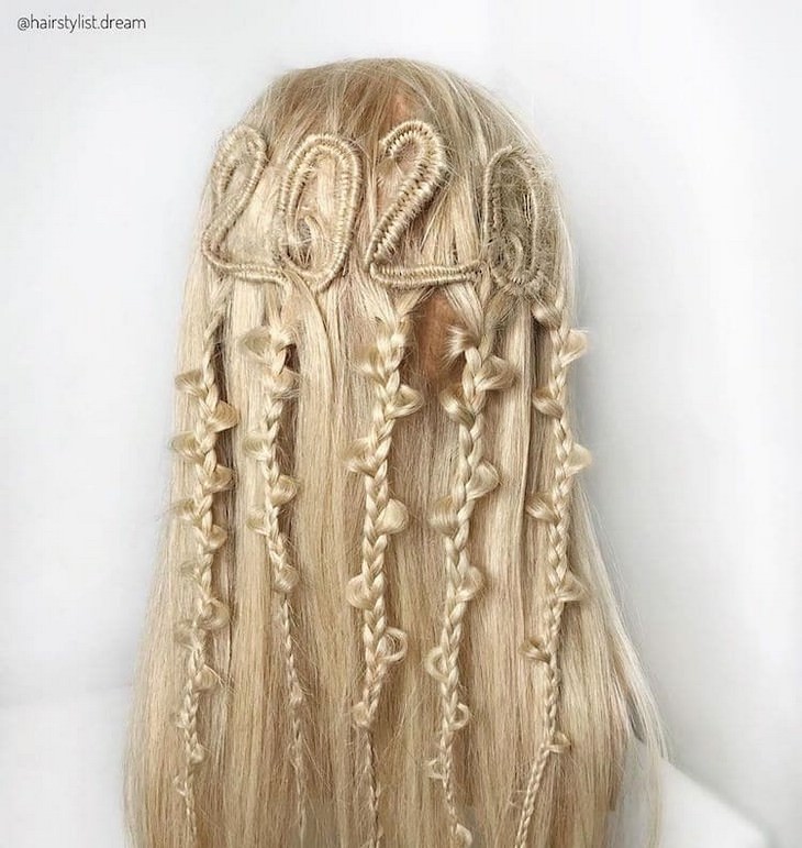 Intricate hairstyles and braids by teenage artist