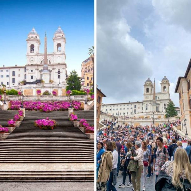 Expectation vs Reality Travel Destinations The Spanish Steps, Rome, Italy