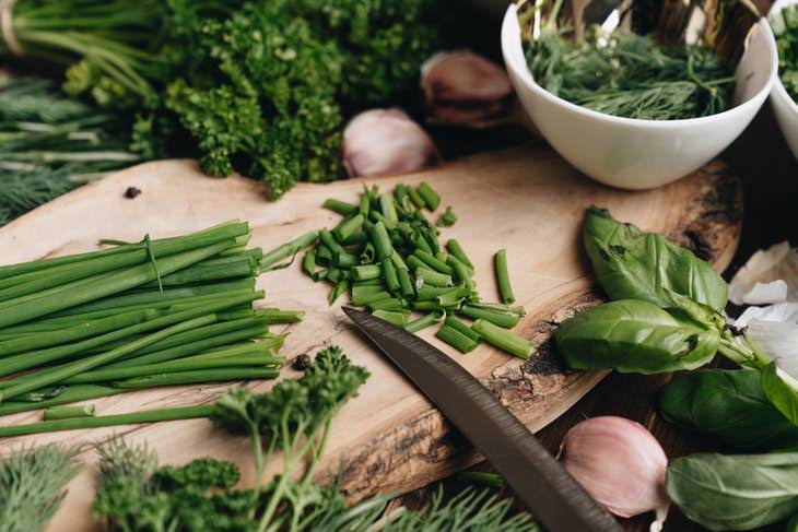 Organized Fridge herbs