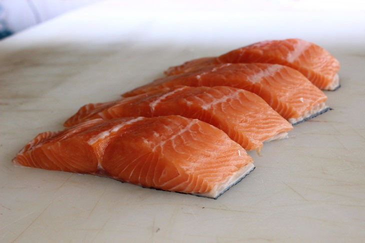 Organized Fridge salmon fillets