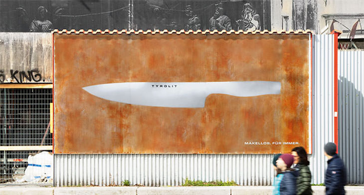 Brilliantly Creative Billboards, Rust-free knife ad in Vienna